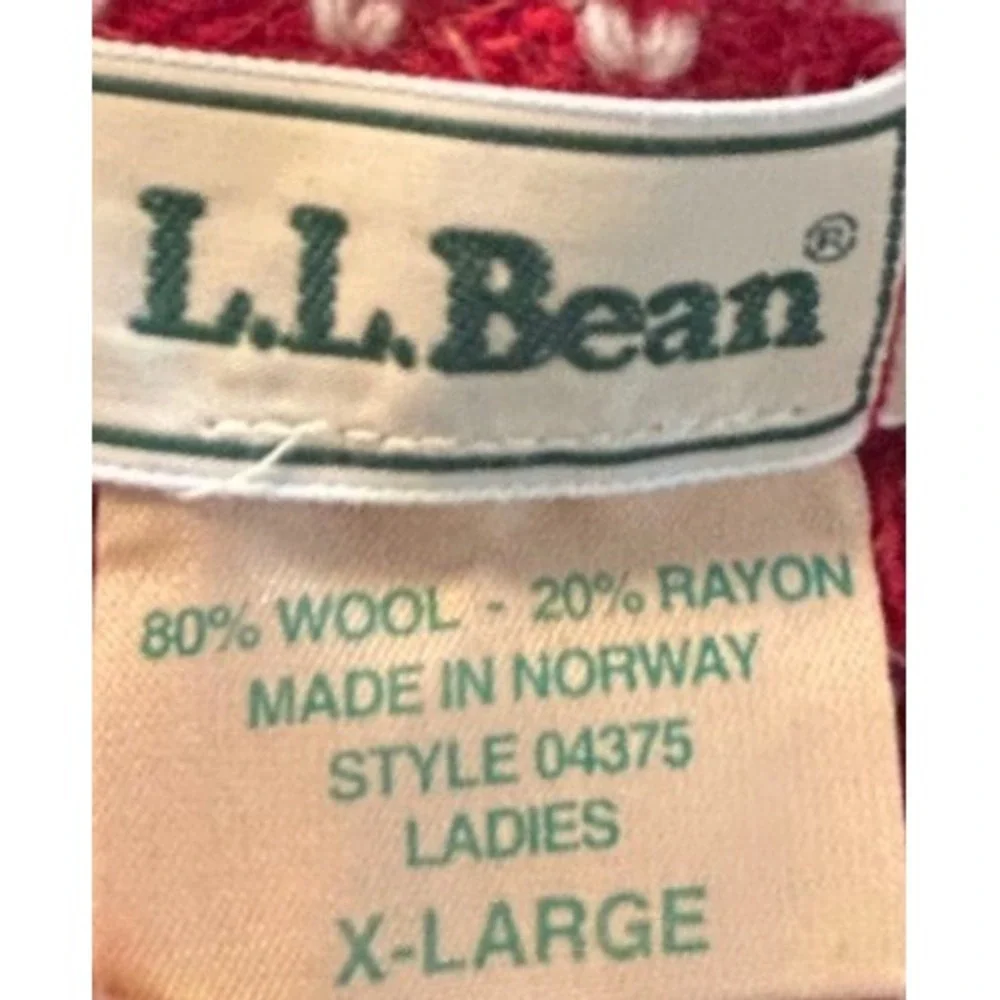 Vintage 90s LL Bean Wool Birdseye Sweater XL Made In Norway Chunky Nordic Cabin